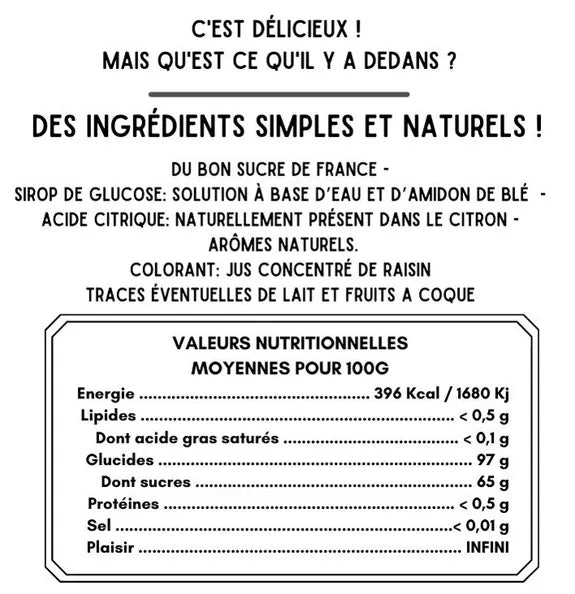 Violette 150Gr (Bonbons saveur Violette)