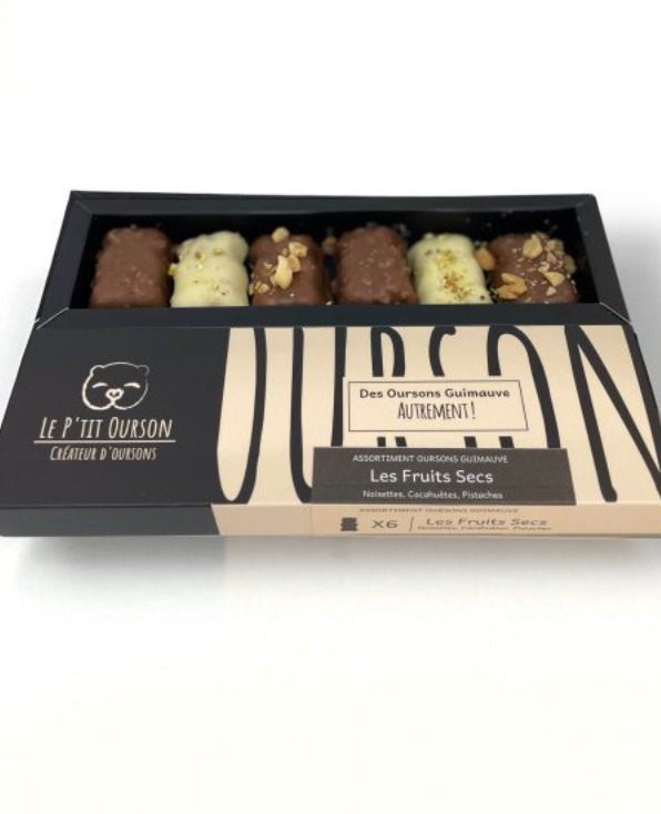 Coffret 6 oursons "Les fruits secs"