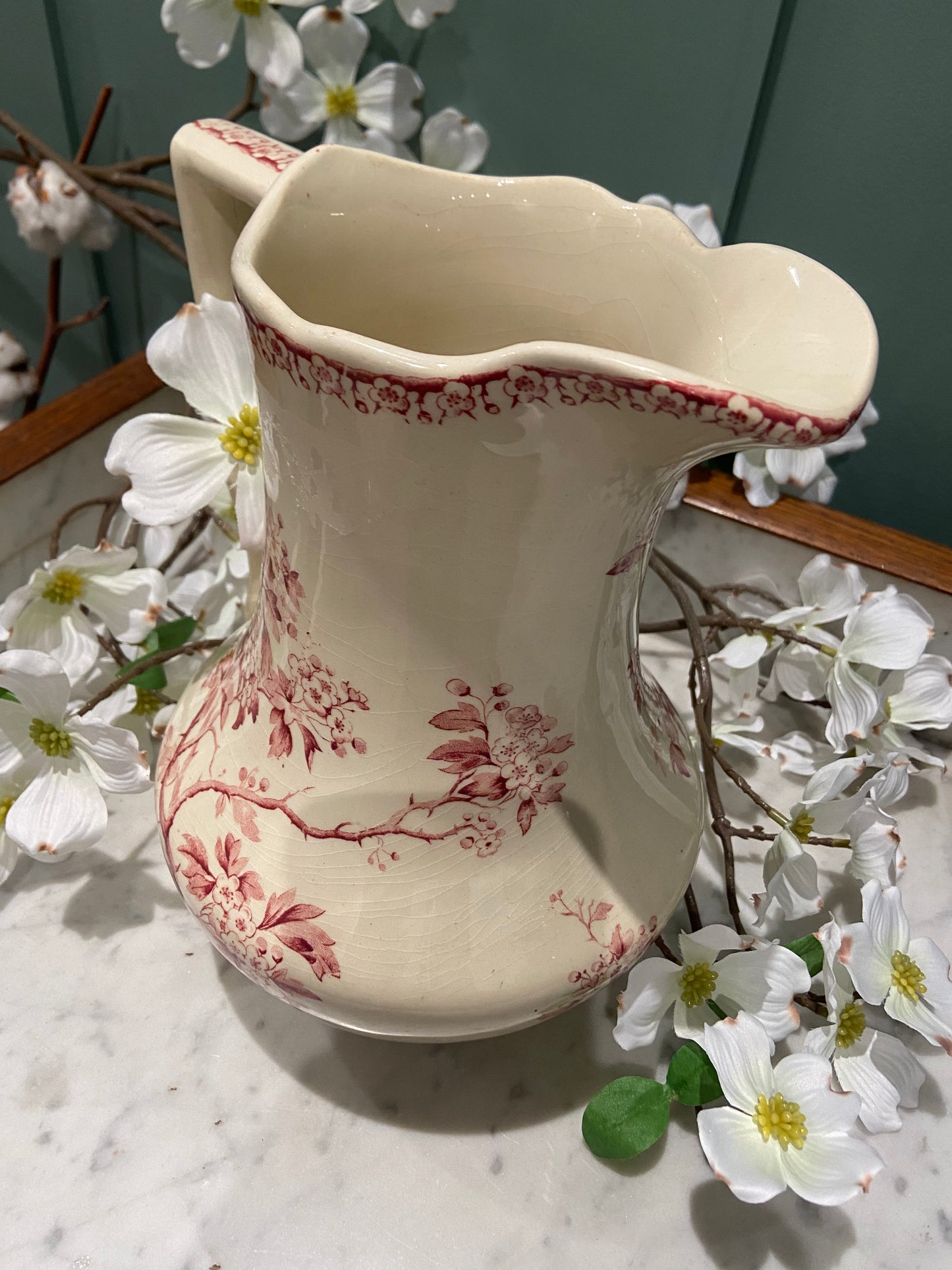 Broc et cuvette en porcelaine de Gien