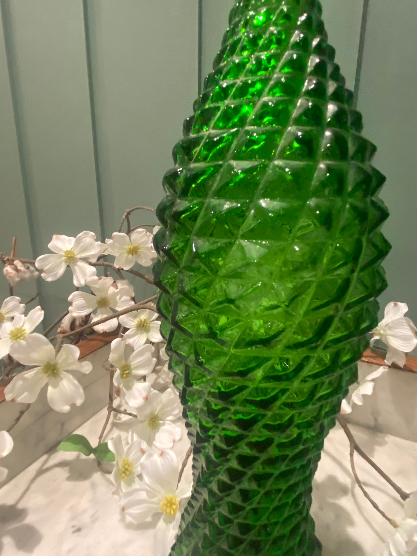 Bouteille décorative verre vert Design italien