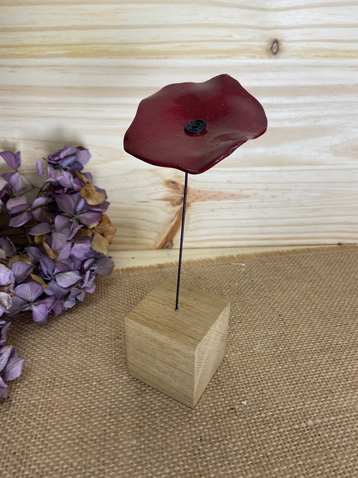 Petit Cube coquelicot rouge