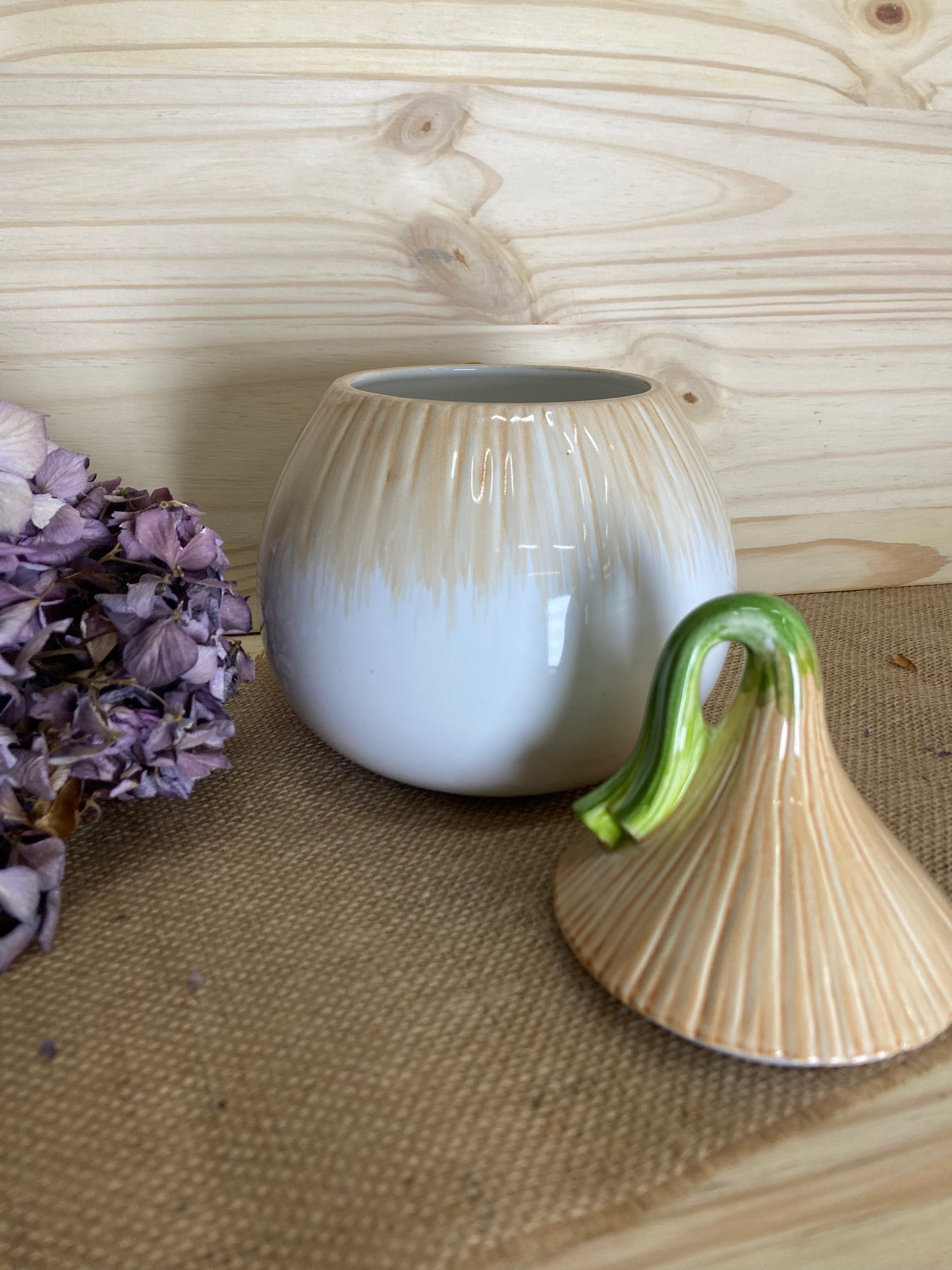 Pot en céramique avec couvercle – Forme d’oignon