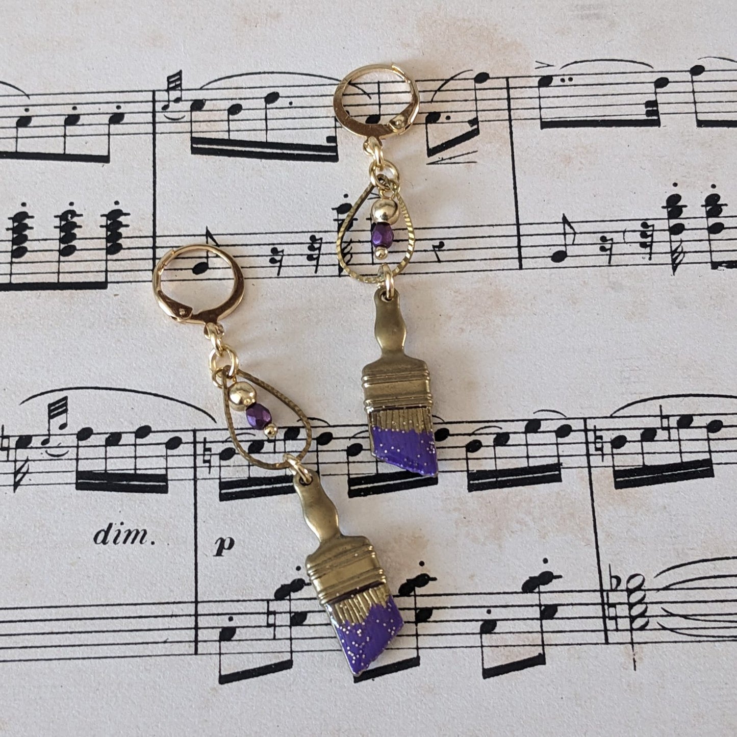Boucles d'oreilles "Mes petits pinceaux"
