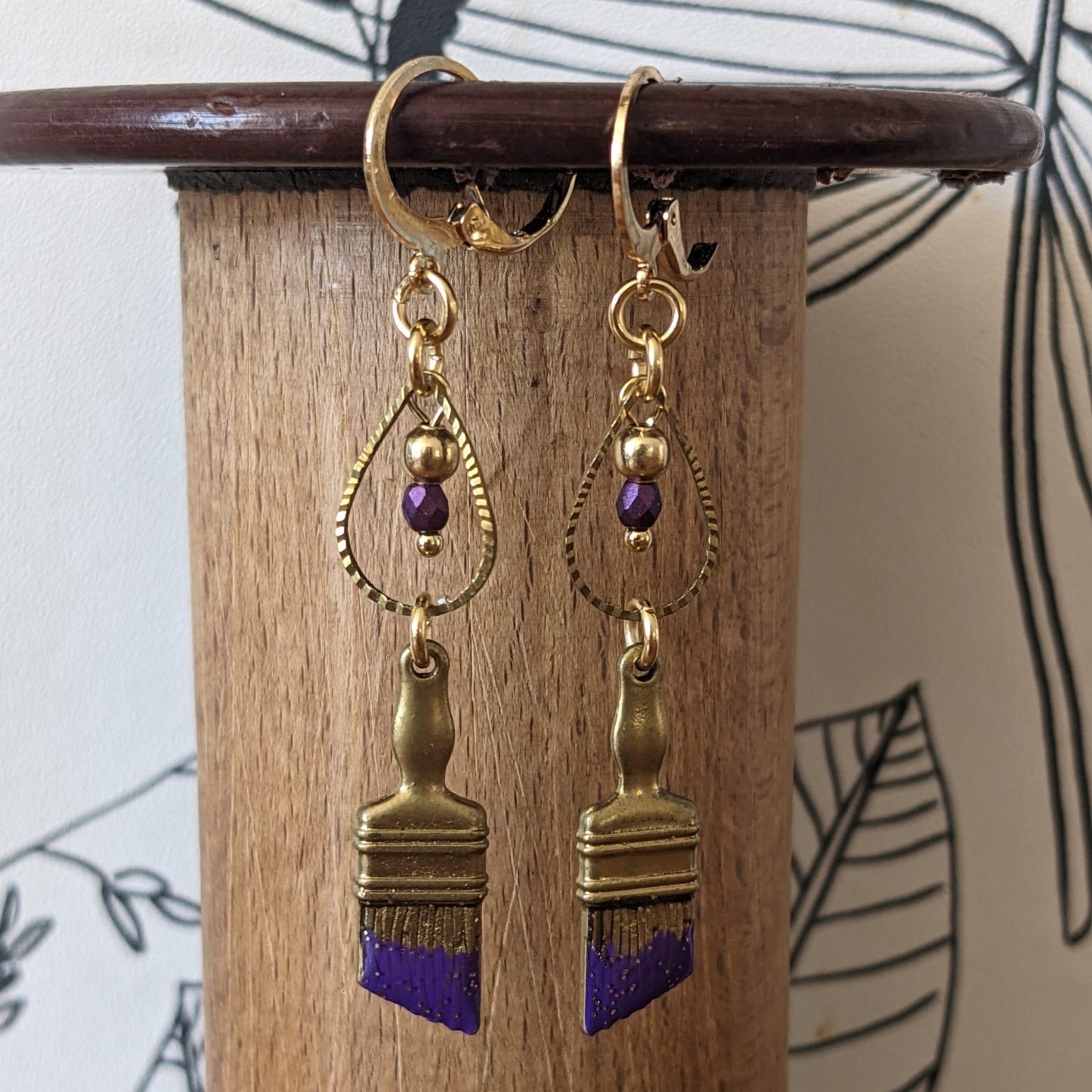 Boucles d'oreilles "Mes petits pinceaux"