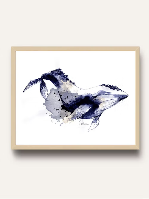 Affiche A4 - BALEINE - Illustration