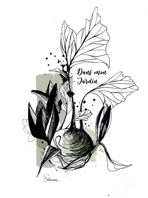 DANS MON JARDIN - Illustration - Format A4