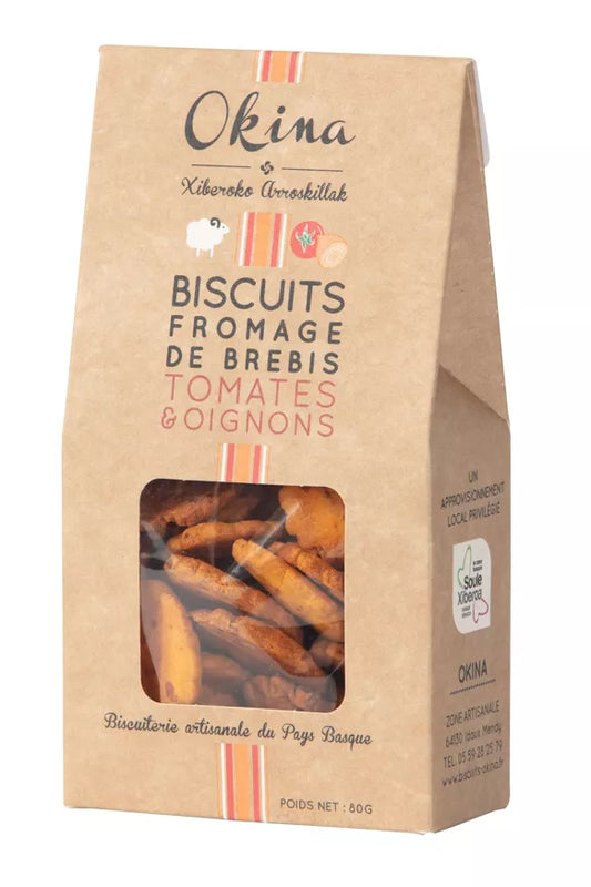 Biscuits apéritifs au Fromage de Brebis, Tomates et Oignons