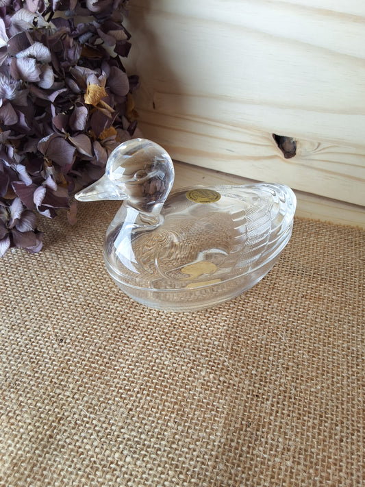 Bonbonnière canard en cristal – Cristal d’Arques
