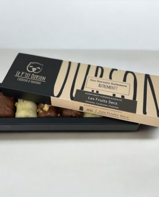 Coffret 6 oursons "Les fruits secs"