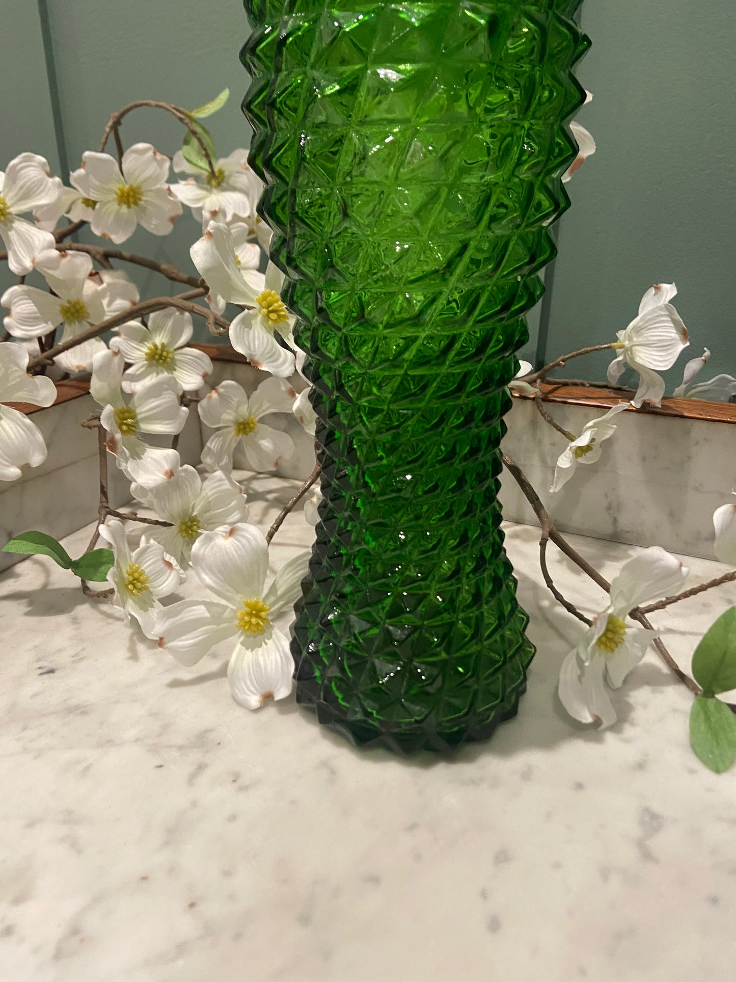 Bouteille décorative verre vert Design italien