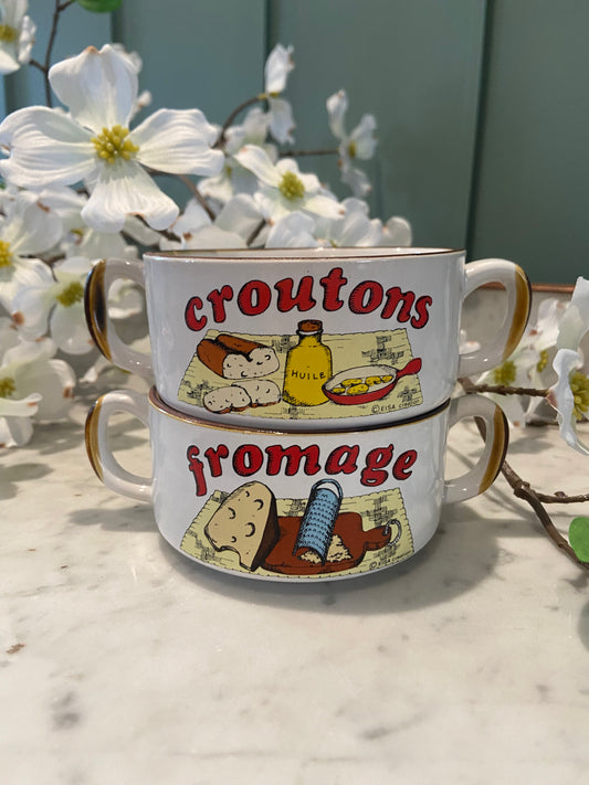 Lot de 2 bols à soupe vintage