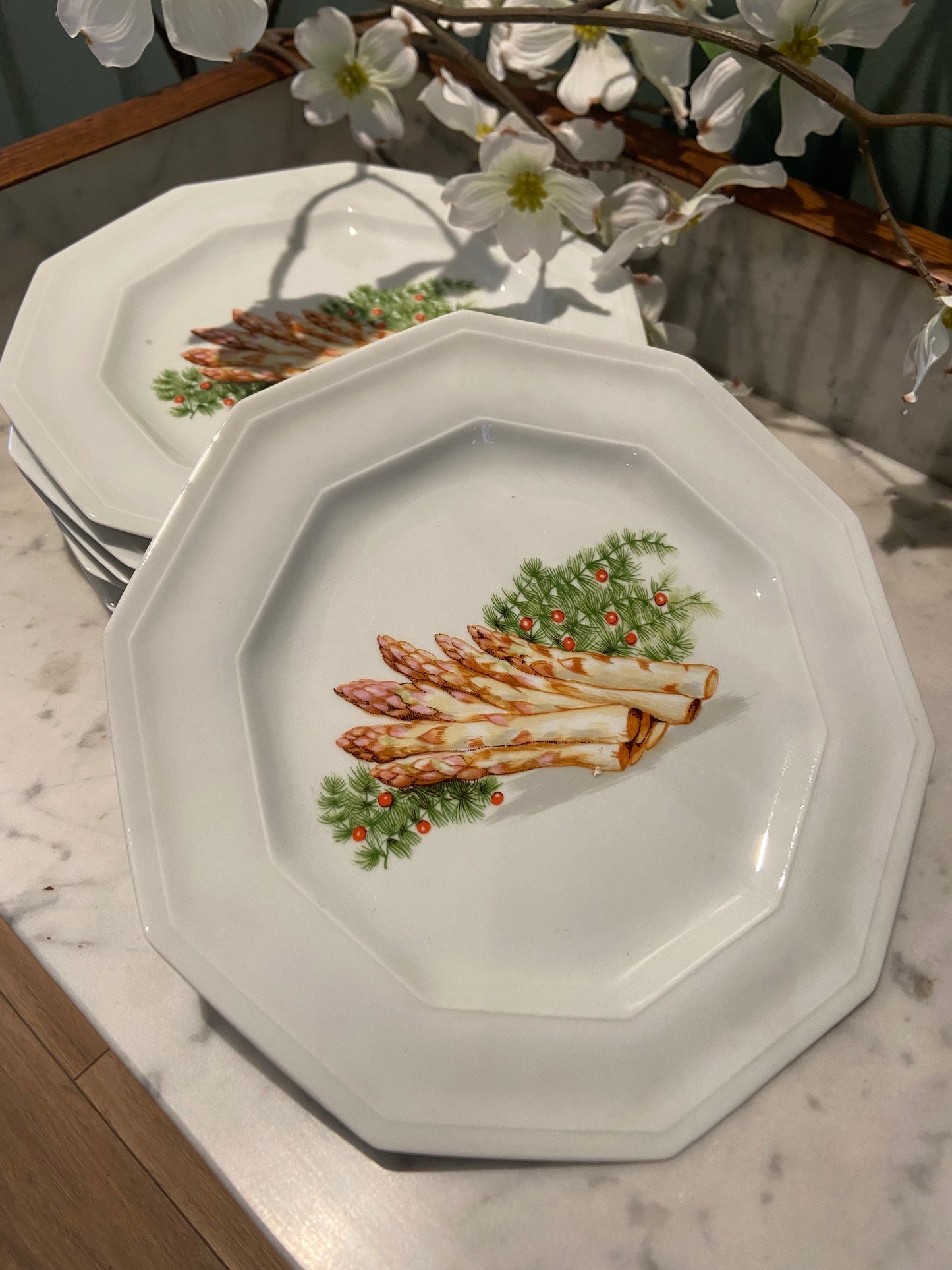 Assiettes à asperges en porcelaine BERRY