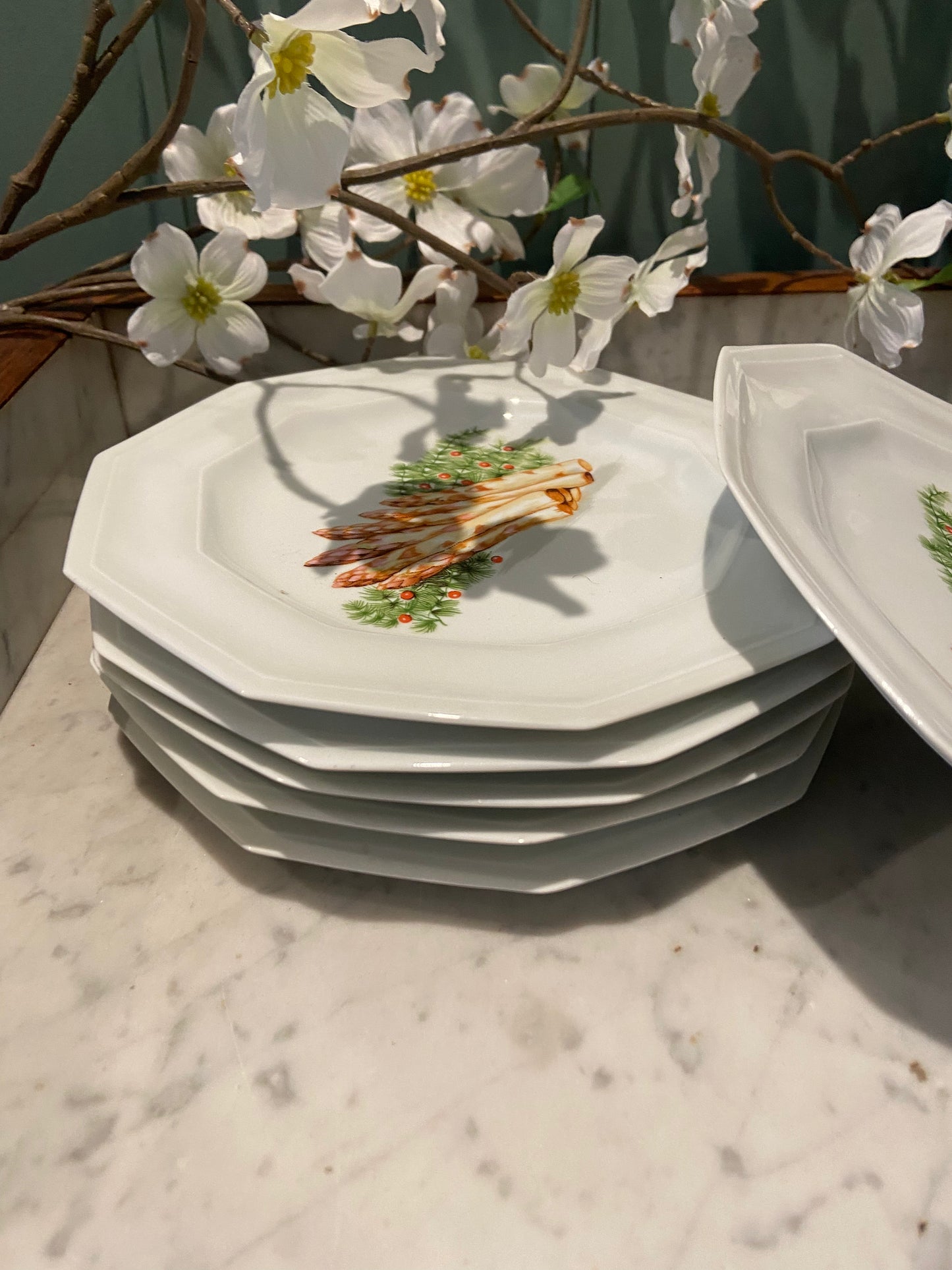 Assiettes à asperges en porcelaine BERRY