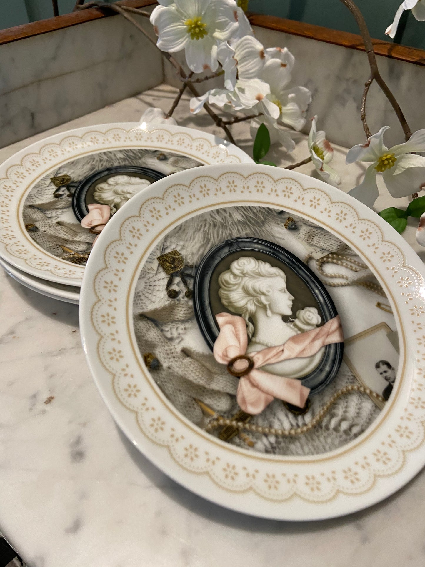 Assiettes dessert portrait chic