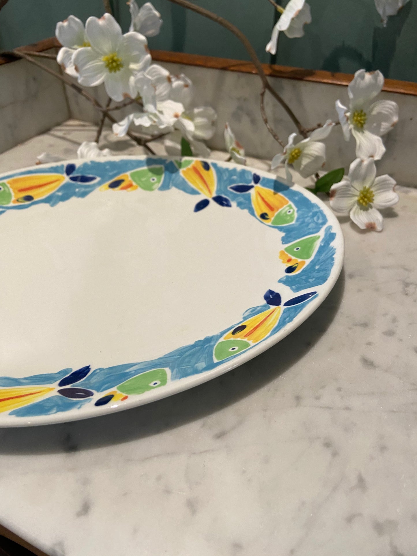 Plateau en porcelaine poisson