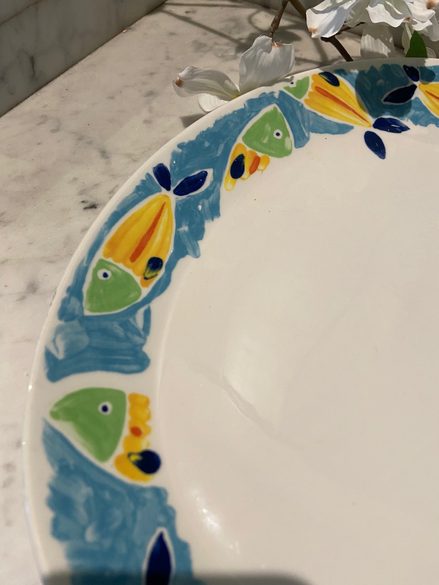 Plateau en porcelaine poisson