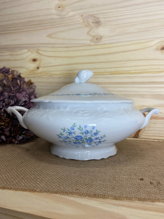 Soupière Porcelaine SFP Fleurs bleues