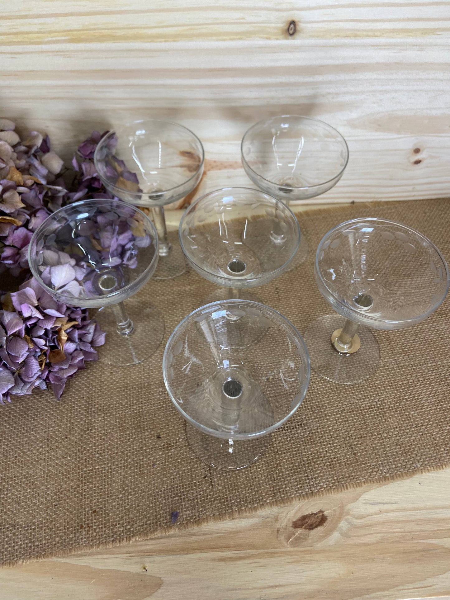 Coupes à Champagne gravées