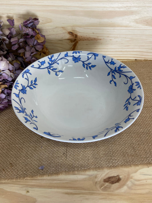 Saladier Céramique décor Fleurs bleues
