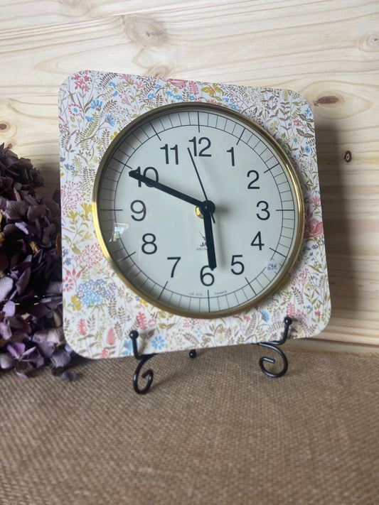 Horloge vintage années 70 "Jaz fleurs"