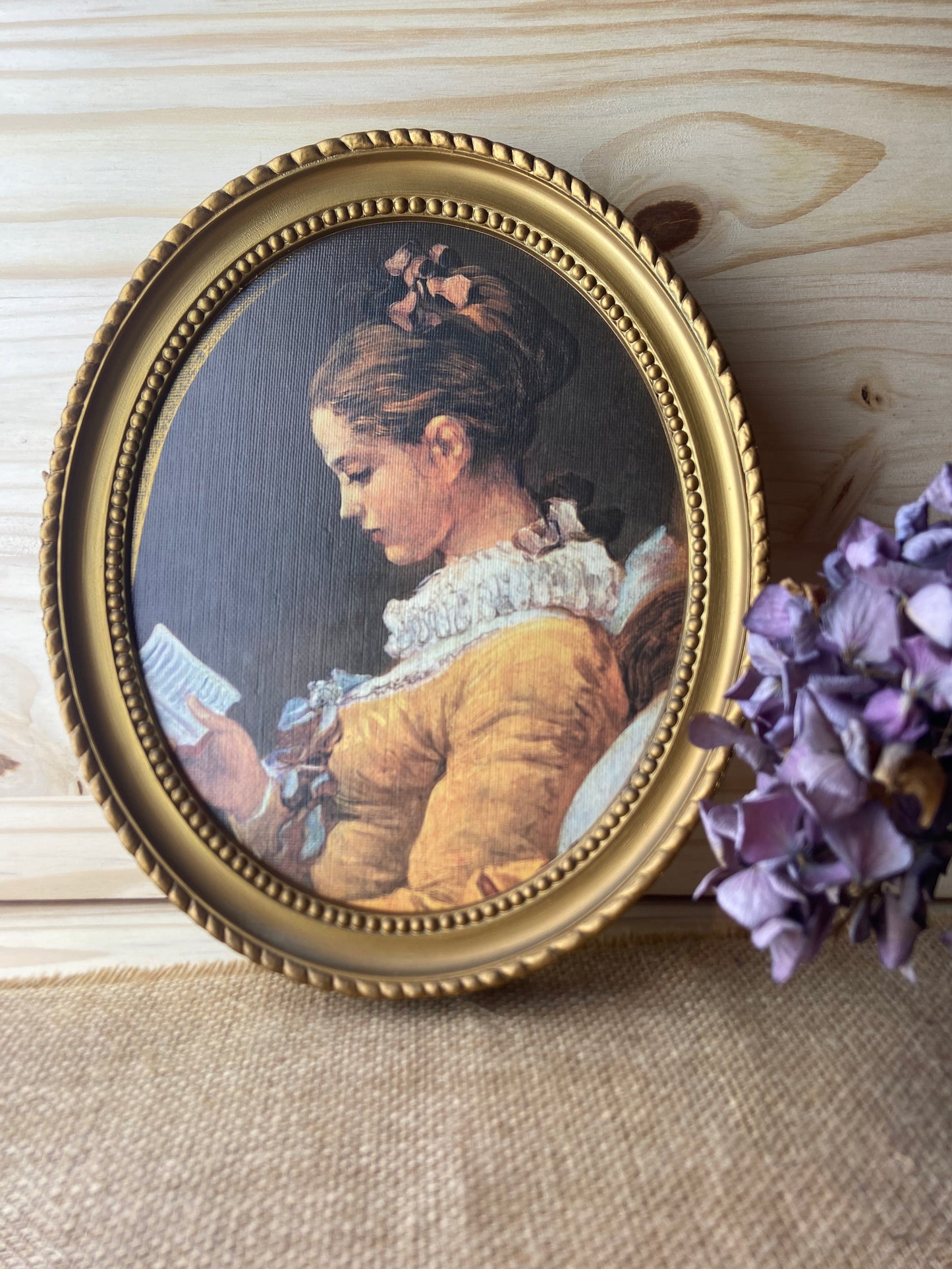 Cadre ovale reproduction peinture