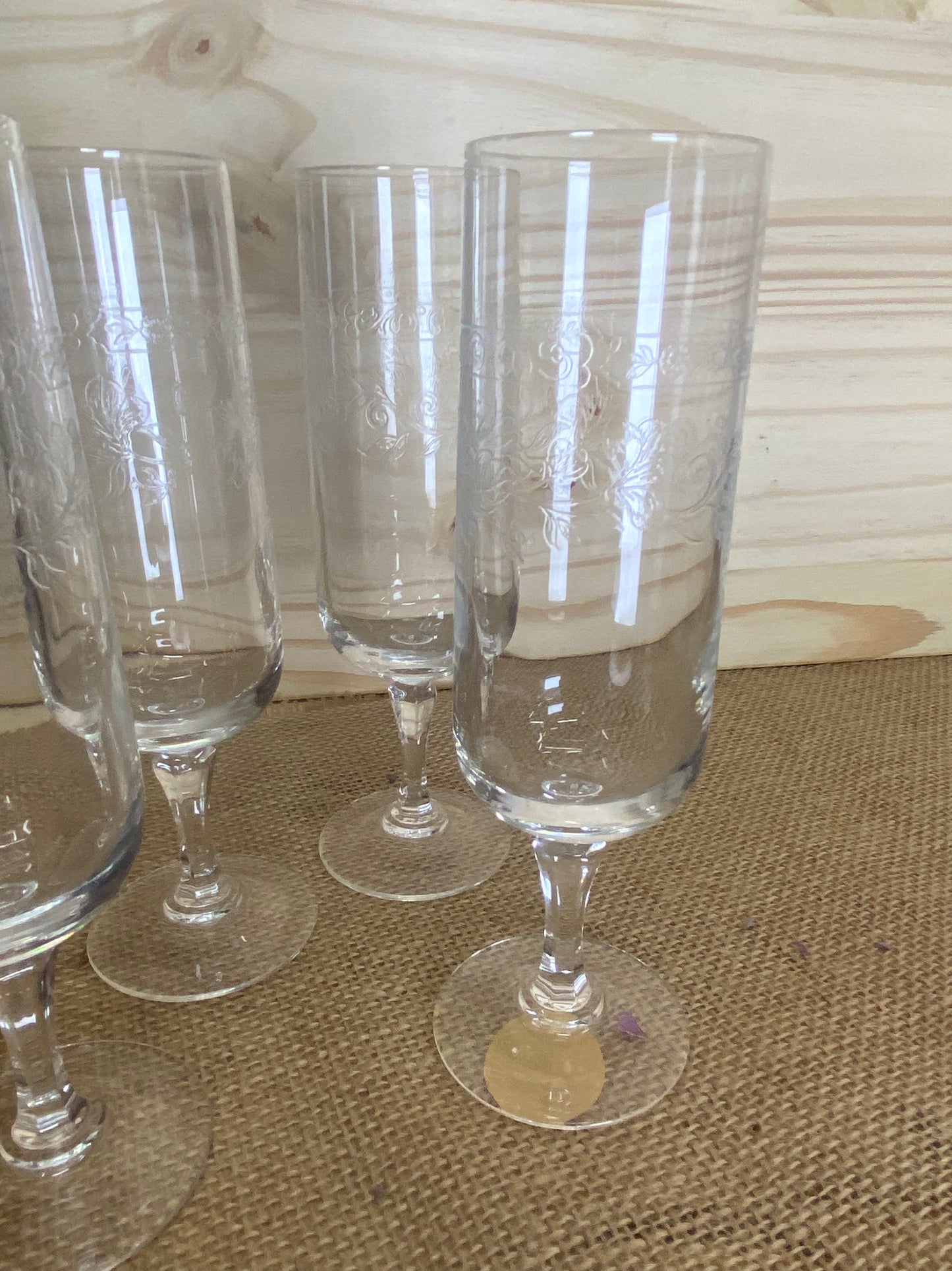 4 flûtes à Champagne Gravées