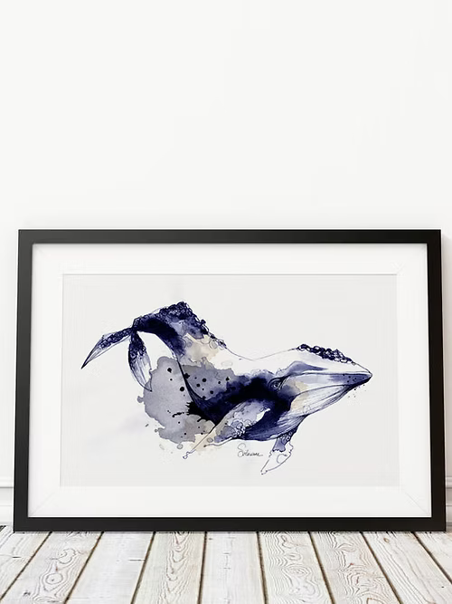Affiche A4 - BALEINE - Illustration